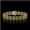 Image 3 : 26.92 ctw Tourmaline & Diamond Bracelet 14K Rose Gold - REF-336G4W