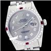 Image 1 : Rolex Men's Stainless Steel, QuickSet, Diam Dial & Diam/Ruby Bezel