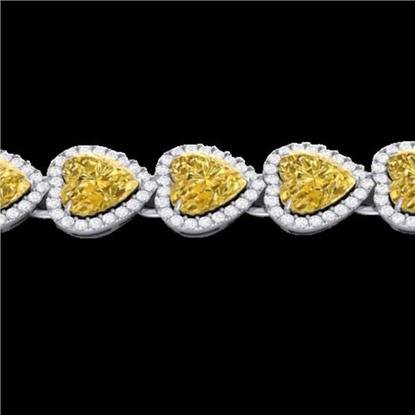 23 ctw Citrine & Micro Pave Bracelet Heart Halo 14k White Gold - REF-415H5R