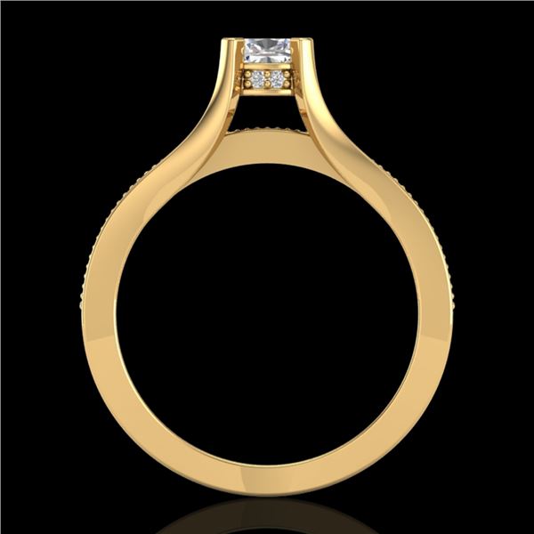 1.01 ctw Cushion Cut VS/SI Diamond Micro Pave Ring 18k Yellow Gold - REF-174N5F
