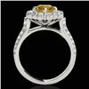 Image 2 : 2.81 ctw Certified SI/I Fancy Intense Yellow Diamond Ring 10k White Gold - REF-271Y4X
