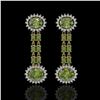 Image 1 : 8.69 ctw Tourmaline & Diamond Earrings 14K Yellow Gold - REF-227M3G