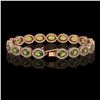 Image 2 : 13.87 ctw Tourmaline & Diamond Micro Pave Halo Bracelet 10k Rose Gold - REF-309W3H