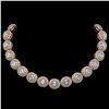 90.5 ctw Aquamarine & Diamond Victorian Necklace 14K Rose Gold - REF-3020F2M