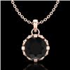 1.14 ctw Fancy Black Diamond Art Deco Stud Necklace 18k Rose Gold - REF-81X8A