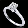 0.56 ctw VS/SI Diamond Solitaire Art Deco Ring 18k White Gold - REF-72X2A