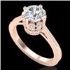 1.5 ctw VS/SI Diamond Art Deco Ring 18k Rose Gold - REF-399M3G