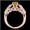 Image 2 : 2 ctw Certified SI/I Fancy Intense Yellow Diamond Ring 10k Rose Gold - REF-259H3R