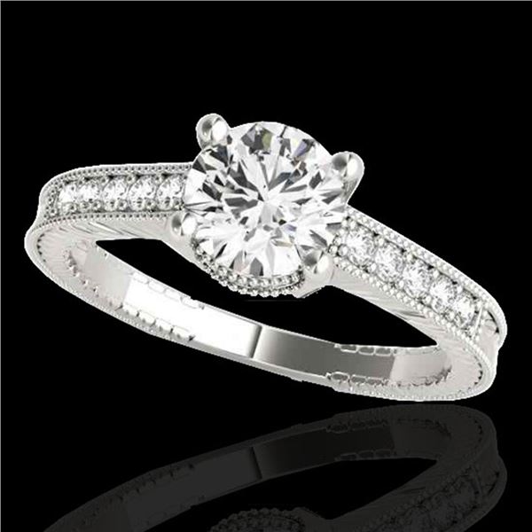 1.2 ctw Certified Diamond Solitaire Antique Ring 10k White Gold - REF-188H2R