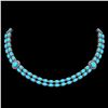 29.16 ctw Turquoise & Diamond Necklace 14K White Gold - REF-454A5N