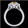 Image 3 : 1.67 ctw Intense Fancy Yellow Diamond Art Deco Ring 18k White Gold - REF-227N3F