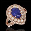 5.12 ctw Certified Sapphire & Diamond Victorian Ring 14K Rose Gold - REF-161K8Y