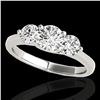 Image 1 : 2 ctw Certified Diamond 3 Stone Solitaire Ring 10k White Gold - REF-300M2G