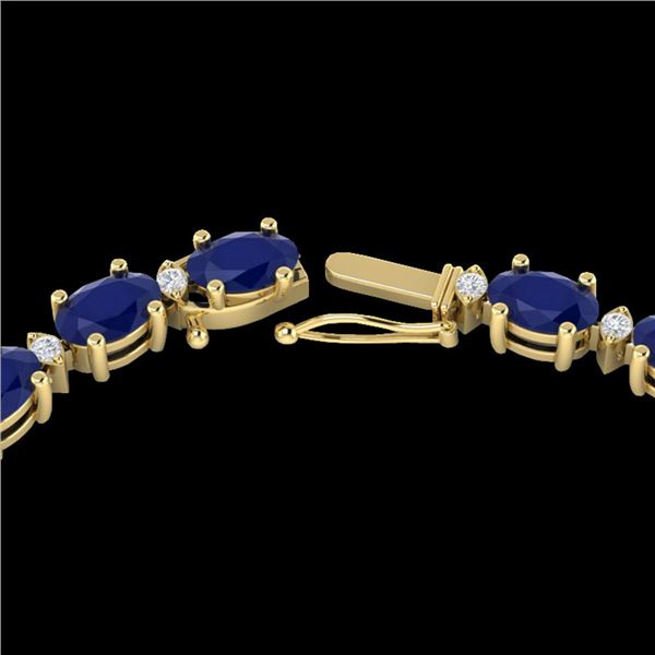71.85 ctw Sapphire & VS/SI Diamond Eternity Necklace 10k Yellow Gold - REF-563X6A