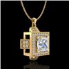 Image 2 : 1.46 ctw Princess VS/SI Diamond Micro Pave Necklace 18k Yellow Gold - REF-418M2G