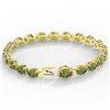 Image 3 : 17.25 ctw Green Tourmaline & VS/SI Diamond Micro Bracelet 14k Yellow Gold - REF-172R8K