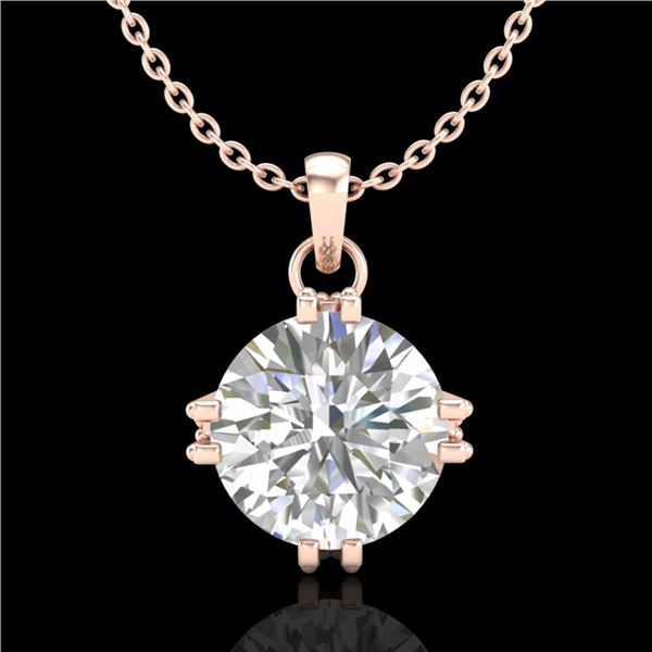 1 ctw VS/SI Diamond Solitaire Art Deco Stud Necklace 18k Rose Gold - REF-294F2M