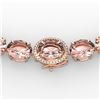 Image 1 : 148 ctw Morganite & VS/SI Diamond Micro Pave Necklace 14k Rose Gold - REF-2254F5M