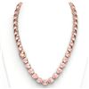 Image 3 : 148 ctw Morganite & VS/SI Diamond Micro Pave Necklace 14k Rose Gold - REF-2254F5M