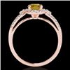 Image 2 : 1.25 ctw Certified SI/I Fancy Intense Yellow Diamond Ring 10k Rose Gold - REF-190N9F
