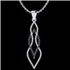 0.80 ctw Micro Pave Black & VS/SI Diamond Necklace 14k White Gold - REF-78X2A