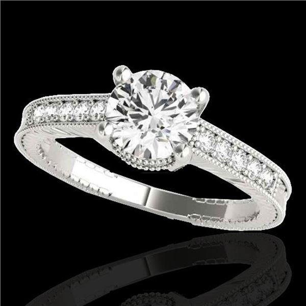 1.75 ctw Certified Diamond Solitaire Antique Ring 10k White Gold - REF-354A5N