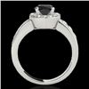 Image 2 : 1.85 ctw Certified VS Black Diamond Solitaire Halo Ring 10k White Gold - REF-74K5Y