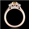 Image 3 : 1.5 ctw Intense Fancy Yellow Diamond Art Deco Ring 18k Rose Gold - REF-174R5K