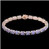 Image 2 : 24 ctw Tanzanite Eternity Designer Bracelet 14k Rose Gold - REF-218X2A