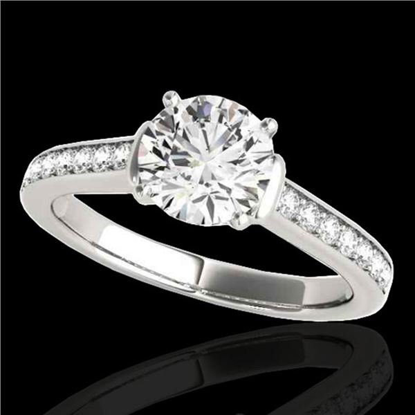 1.5 ctw Certified Diamond Solitaire Ring 10k White Gold - REF-204N5F