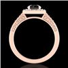 Image 3 : 1.1 ctw Fancy Black Diamond Engagment Art Deco Ring 18k Rose Gold - REF-87H3R