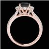 Image 2 : 2.01 ctw Certified VS Black Diamond Solitaire Halo Ring 10k Rose Gold - REF-76N6F