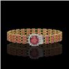Image 1 : 28.56 ctw Tourmaline & Diamond Bracelet 14K Yellow Gold - REF-414K2Y