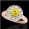 Image 1 : 2.85 ctw Certified SI/I Fancy Intense Yellow Diamond Ring 10k Rose Gold - REF-354G5W