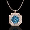 1.54 ctw Fancy Intense Blue Diamond Art Deco Necklace 18k Rose Gold - REF-216Y4X