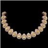 103.62 ctw Canary Citrine & Diamond Victorian Necklace 14K Rose Gold - REF-3002N4F