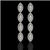 5.33 ctw Marquise Cut Diamond Micro Pave Earrings 18K White Gold - REF-739M6G