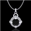 1.57 ctw Fancy Black Diamond Micro Pave Stud Necklace 18k White Gold - REF-118W2H