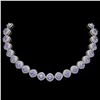 83.82 ctw Tanzanite & Diamond Victorian Necklace 14K White Gold - REF-2511Y8X