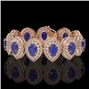 Image 1 : 56.04 ctw Sapphire & Diamond Victorian Bracelet 14K Rose Gold - REF-1418M2G