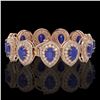 Image 2 : 56.04 ctw Sapphire & Diamond Victorian Bracelet 14K Rose Gold - REF-1418M2G