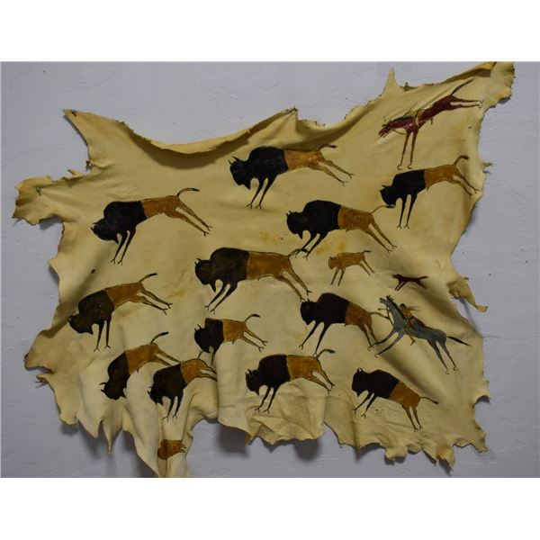 BLACKFEET INDIAN HIDE PAINTING