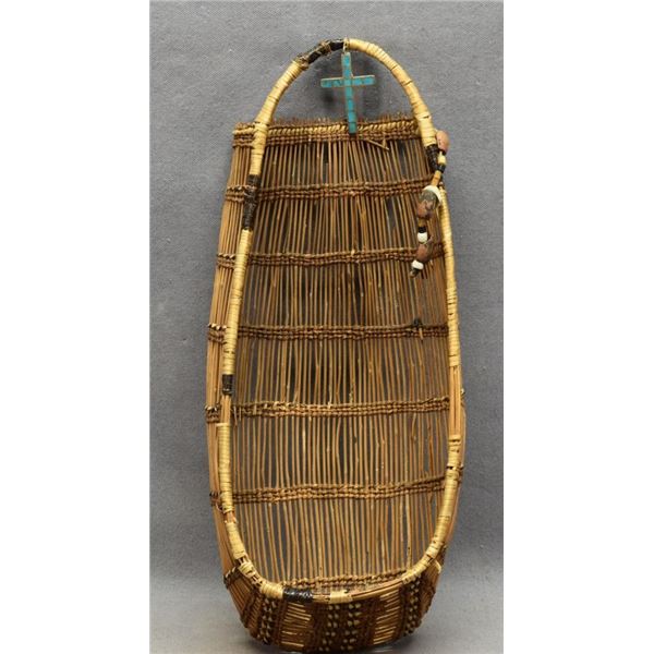 HUPA INDIAN BASKETRY TOY CRADLE