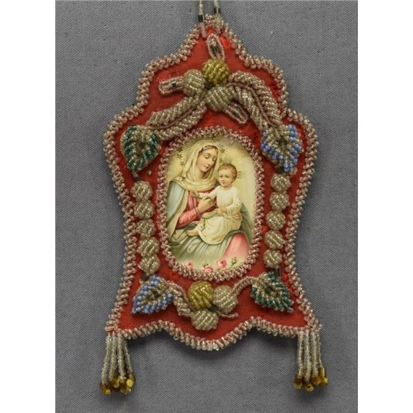 IROQUOIS INDIAN BEADED PICTURE FRAME