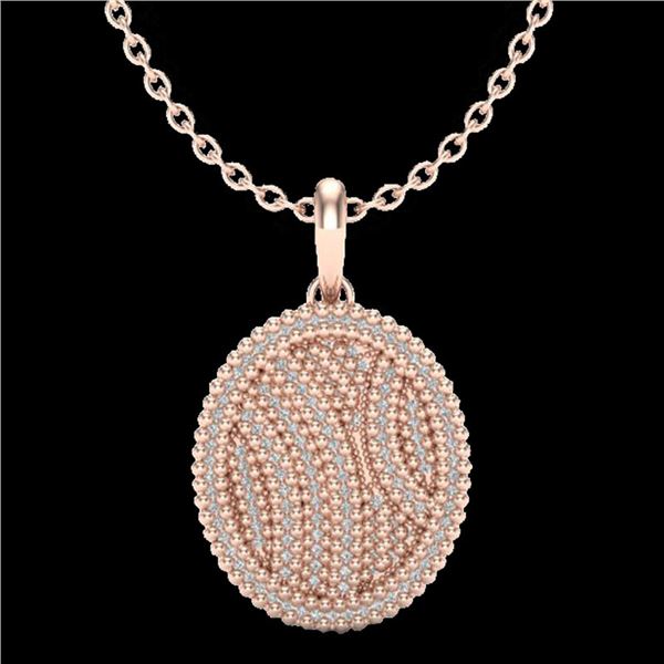 1 ctw Micro Pave VS/SI Diamond Certified Necklace 14k Rose Gold - REF-90F9M