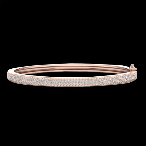 1.50 ctw Micro Pave VS/SI Diamond Bangel Bracelet 14k Rose Gold - REF-176R2K