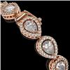 Image 3 : 12.38 ctw Pear Cut Diamond Micro Pave Bracelet 18K Rose Gold - REF-1702K8Y