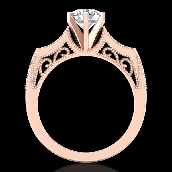 1.25 ctw VS/SI Diamond Solitaire Art Deco Ring 18k Rose Gold - REF-400W2H