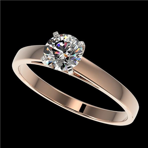 0.77 ctw Certified Quality Diamond Engagment Ring 10k Rose Gold - REF-68X2A