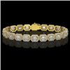 Image 1 : 14.57 ctw Emerald Cut Diamond Micro Pave Bracelet 18K Yellow Gold - REF-2284X2A